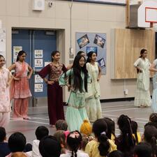 ATS Bhangra dance team preform for elementary school